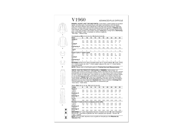 Vogue 1960 - Blazer, topp og bukse.