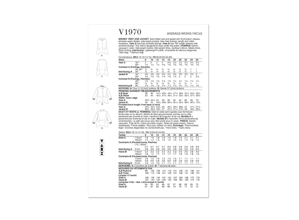 Vogue 1970 - Jakke og vest.