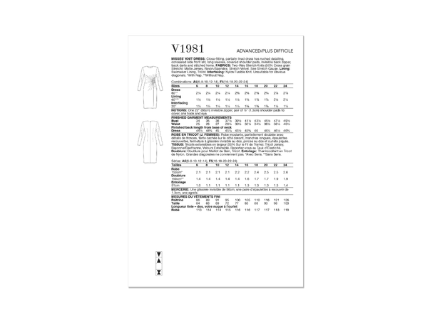 Vogue 1981 - Kjole med splitt.