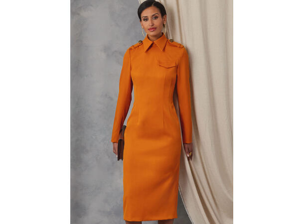 Vogue 2045 - Kjole med brystlomme.