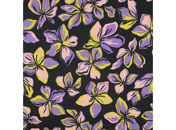 Bomullsateng FLOWERS - BLACK