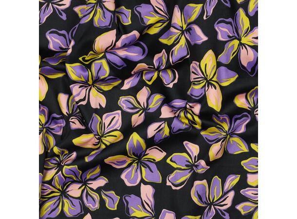 Bomullsateng FLOWERS - BLACK