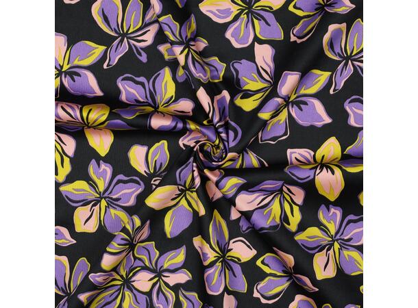 Bomullsateng FLOWERS - BLACK