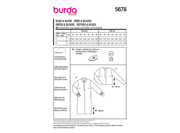 Burda 5719 - Kjole.