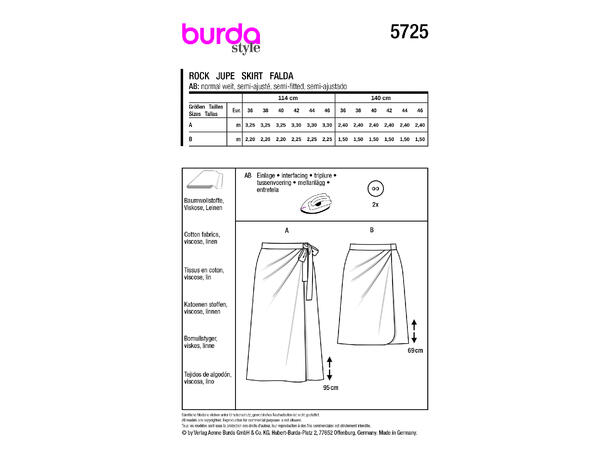 Burda 5725 - Omslagsskjørt.