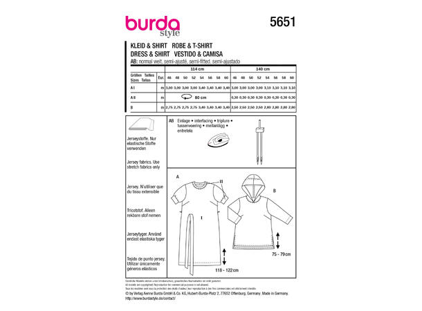 Burda 5733 - Kjole og bluse.