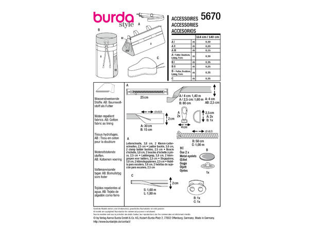 Burda 5807 - Sommertilbehør