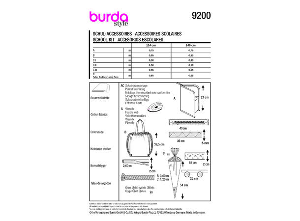Burda 9200 - Skolekit.