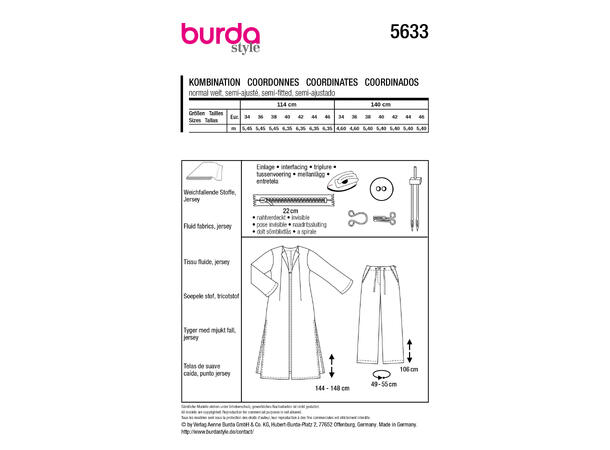 Burda 9349 - Jakke og bukse