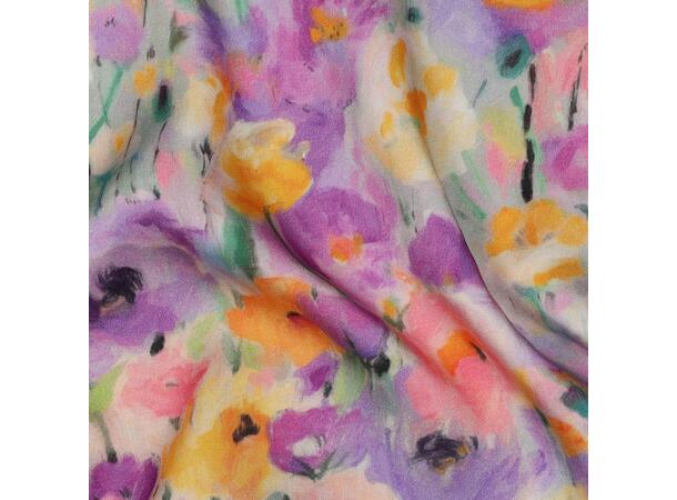 Viskose sateng Blomster lavendel