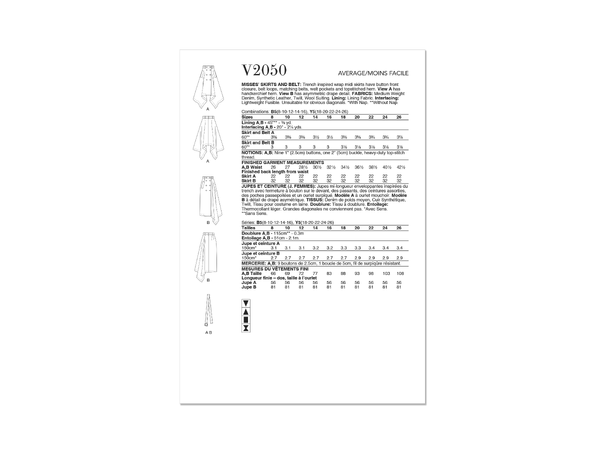 Vogue 2050 - Skjørt med drapert side.