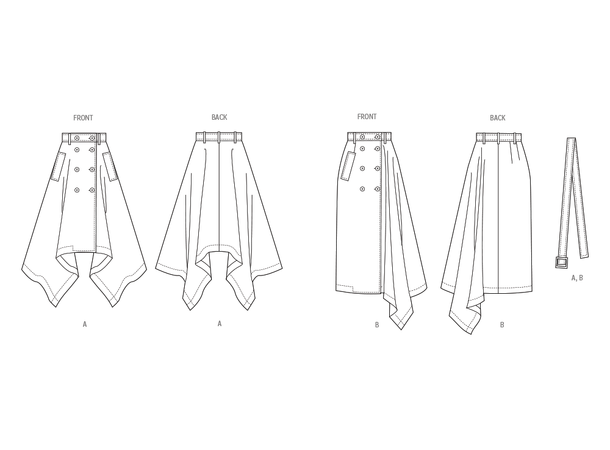 Vogue 2050 - Skjørt med drapert side.