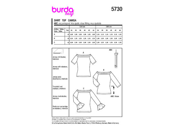 Burda 5730 - Topper.