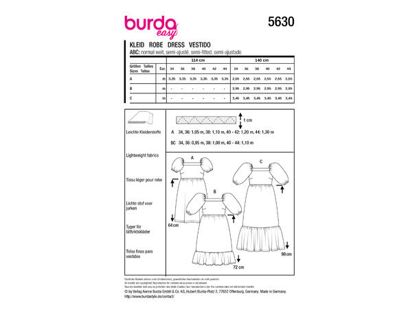 Burda 5736 - Kjole.