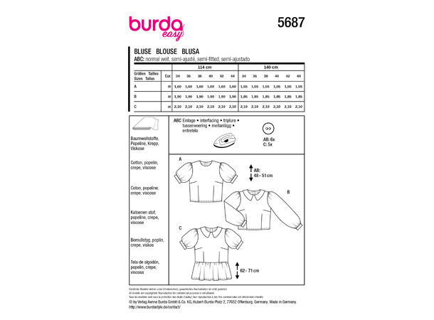 Burda 5745 - Bluse