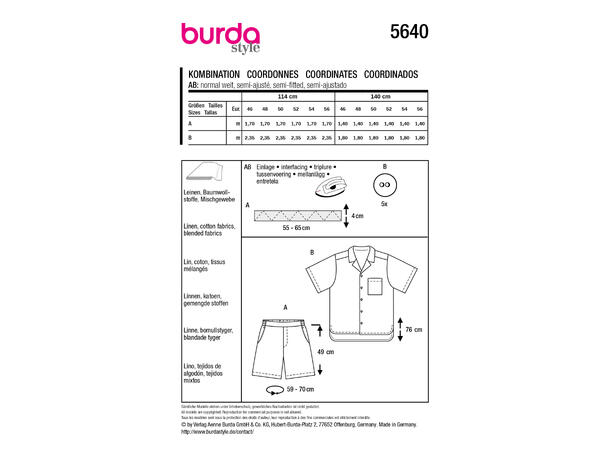 Burda 5761 - Joggebukse og shorts.