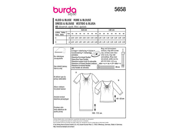 Burda 5894 - Kjole og t-skjorte