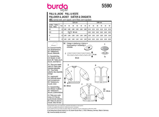 Burda 6114 - Jakke og vest