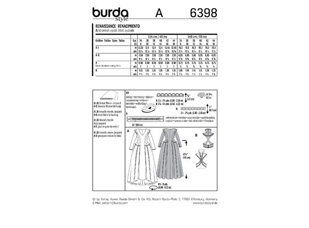 Burda 7171 - Renessansekjole