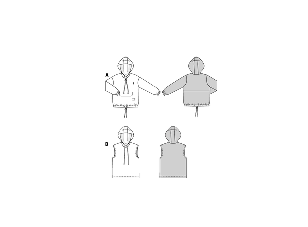 Burda 9213 - Hettegenser og vest.