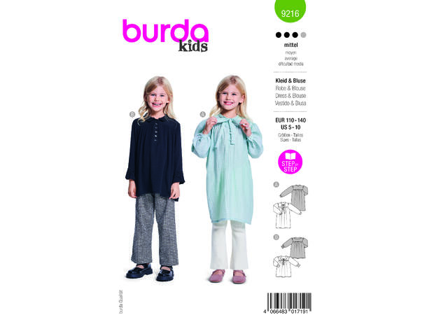 Burda 9216 - Bluse og kjole.