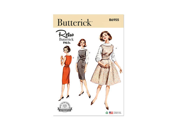 Butterick 6955- Vintage kjole til dame
