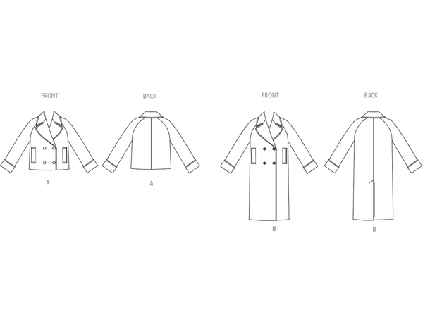 Butterick 7007-Jakke og kåpe til dame