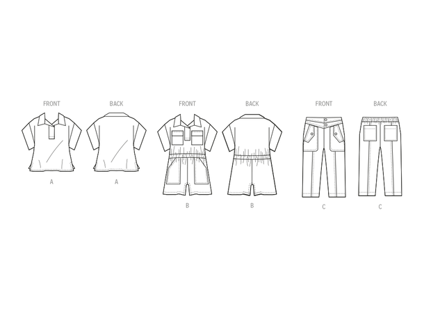 McCall's 8461 - Topp, romper og bukse til barn.