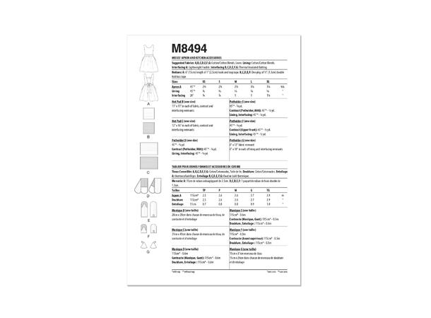 McCall's 8494 - Forkle og kjøkkentilbehør.