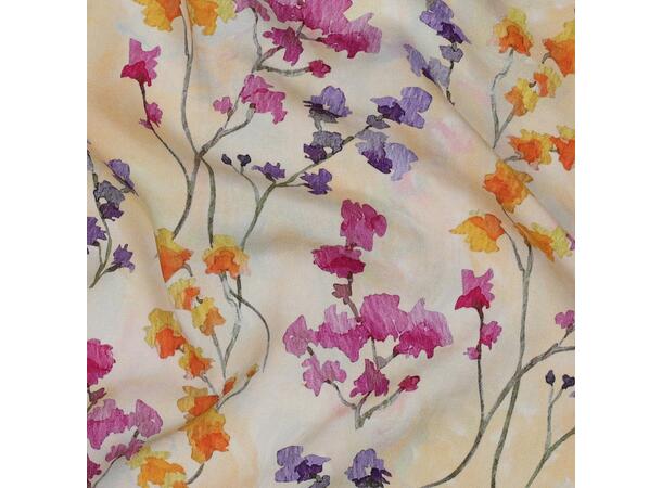 Viskose Blostret gul rosa