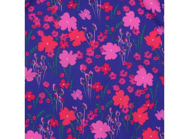 Viskose LENZING™ ECOVERO™ Blomster - Cobolt 