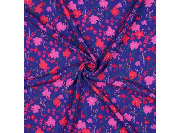Viskose LENZING™ ECOVERO™ Blomster - Cobolt 