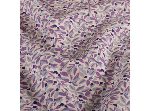 Viskose Poplin Printed flowers, Lavendel 