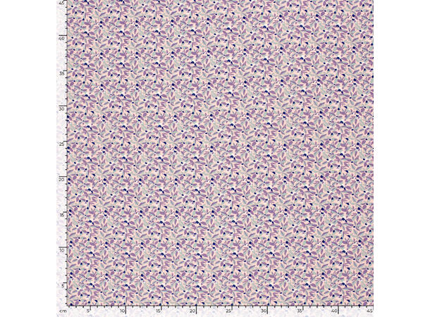 Viskose Poplin Printed flowers, Lavendel