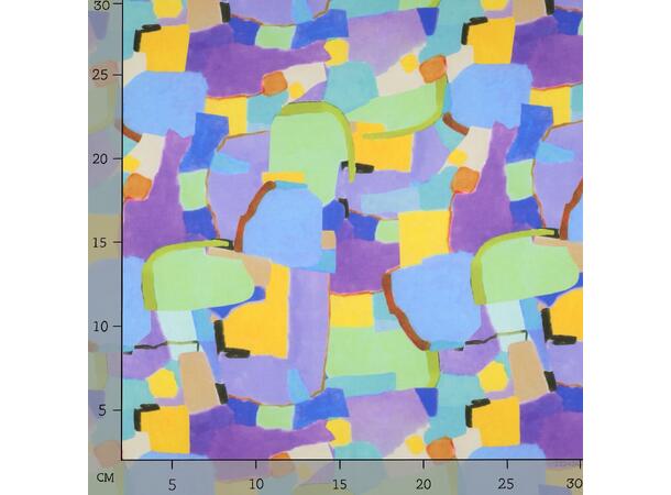 Viskose RADIANCE DIGITAL ABSTRACT - PURPLE 