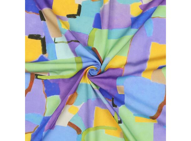 Viskose RADIANCE DIGITAL ABSTRACT - PURPLE