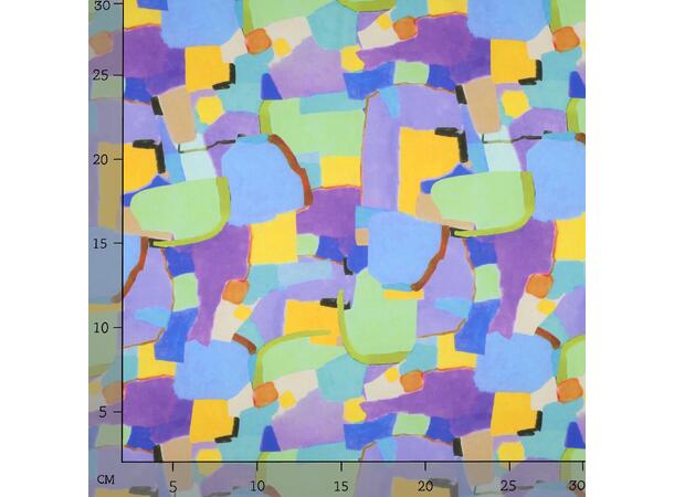 Viskose RADIANCE DIGITAL ABSTRACT - PURPLE