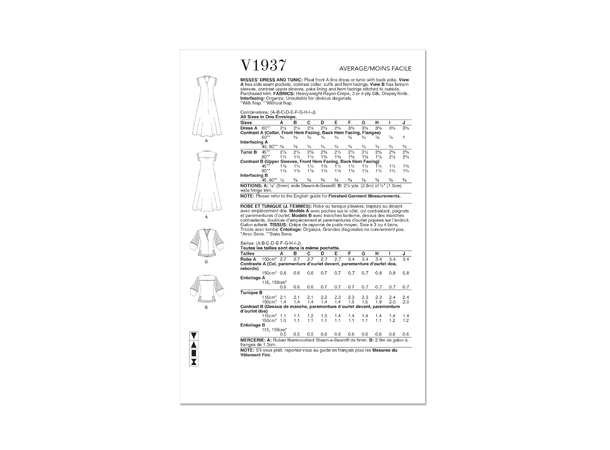 Vogue 1937- Kjole og Tunika.