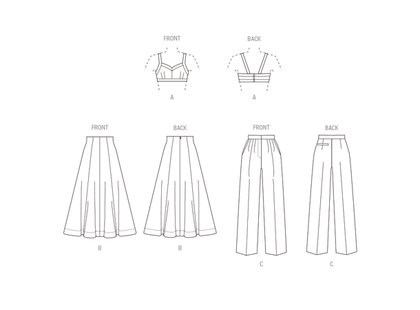 Vogue 1961 - Topp, skjørt og bukse.