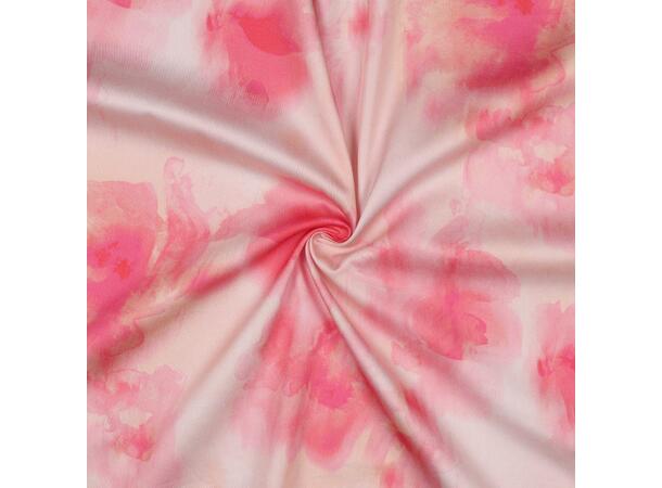 Bomull Sateng DIGITAL FLOWERS - PINK