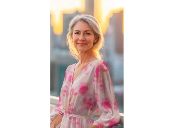 Bomull Sateng DIGITAL FLOWERS - PINK