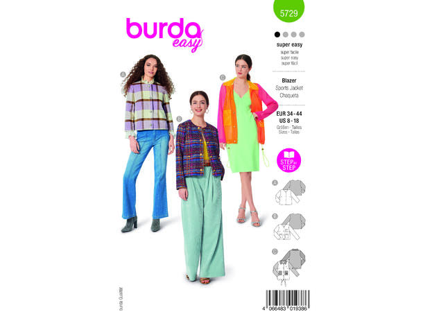 Burda 5729 - Jakke.