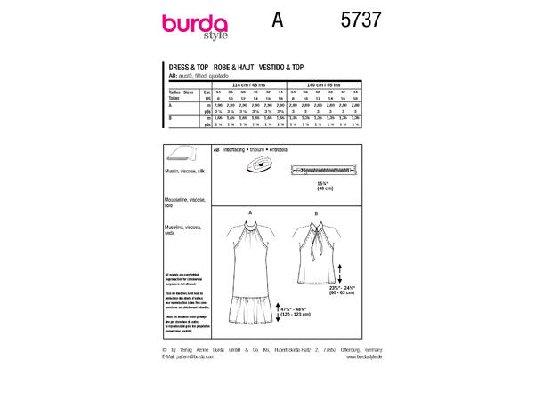 Burda 5737 - Topp og kjole.