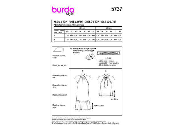 Burda 5737 - Topp og kjole.
