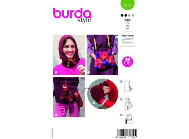 Burda 5759 - Balaclava, votter og muffe.