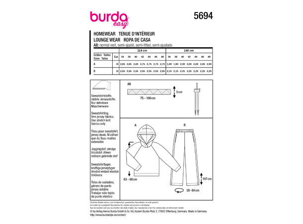 Burda 5761 - Joggebukse og shorts.
