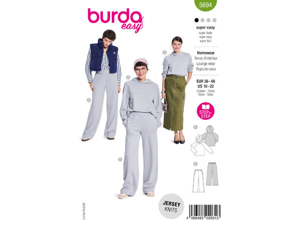 Burda 5761 - Joggebukse og shorts.