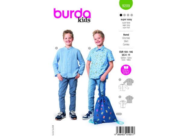 Burda 9209 - Skjorte til barn.