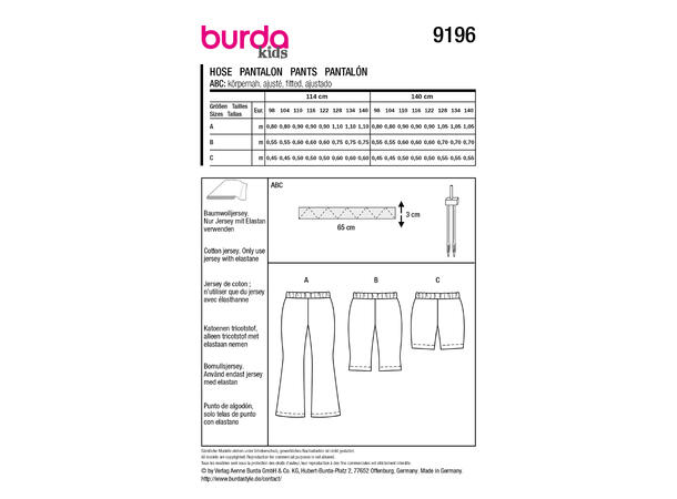 Burda 9222 - Bukse.