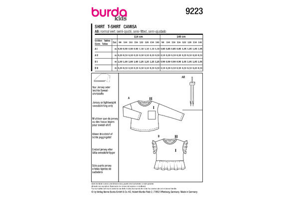 Burda 9223 - Genser og topp.